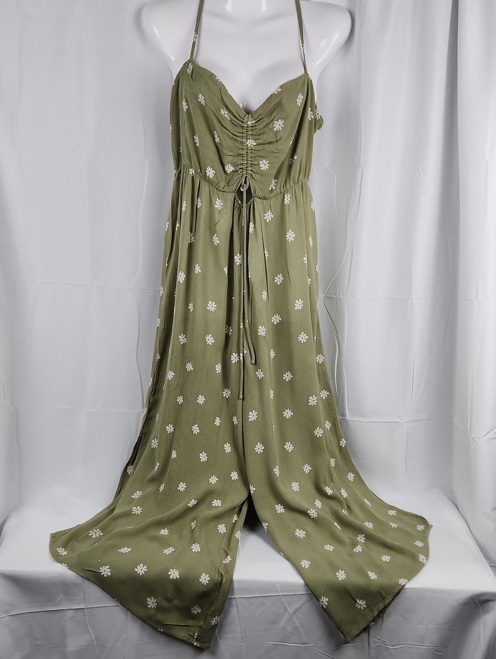 O'Neill Keiko Esme Olive Maxi Dress with White Daisy Print